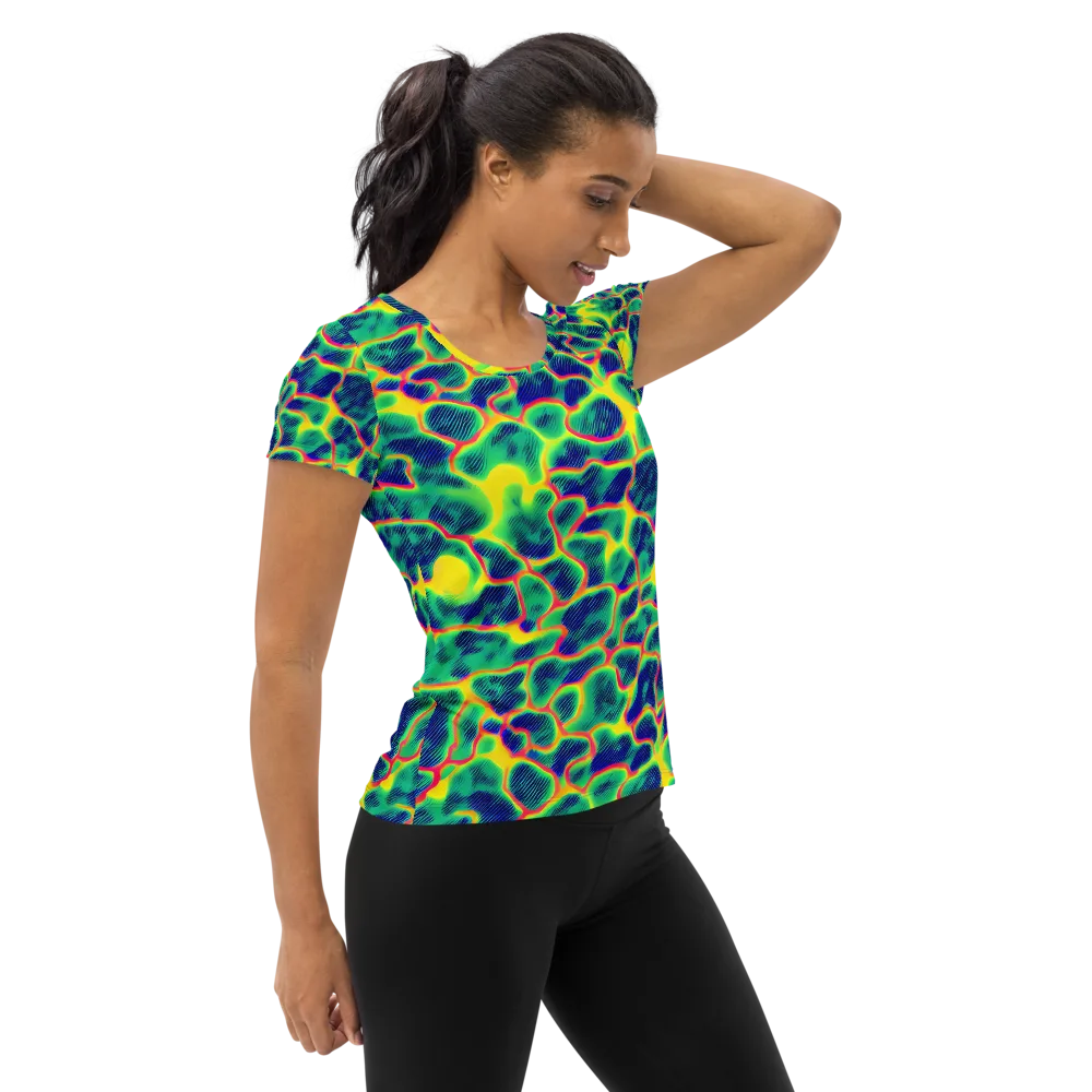 Luminous Mosaic on Women's Athletic T-Shirt — Right