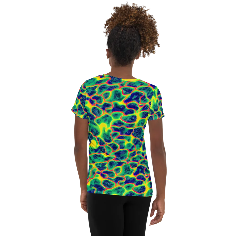 Luminous Mosaic on Women's Athletic T-Shirt — Back