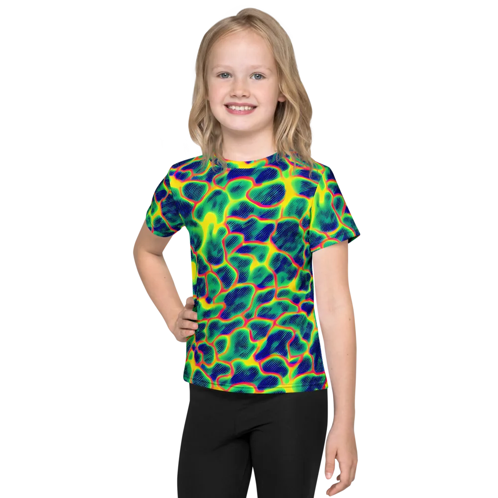Luminous Mosaic on Kids Crew Neck T-Shirt — Front