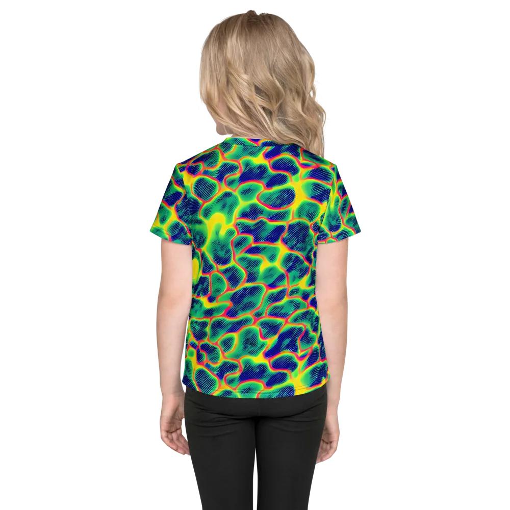 Luminous Mosaic on Kids Crew Neck T-Shirt — Back
