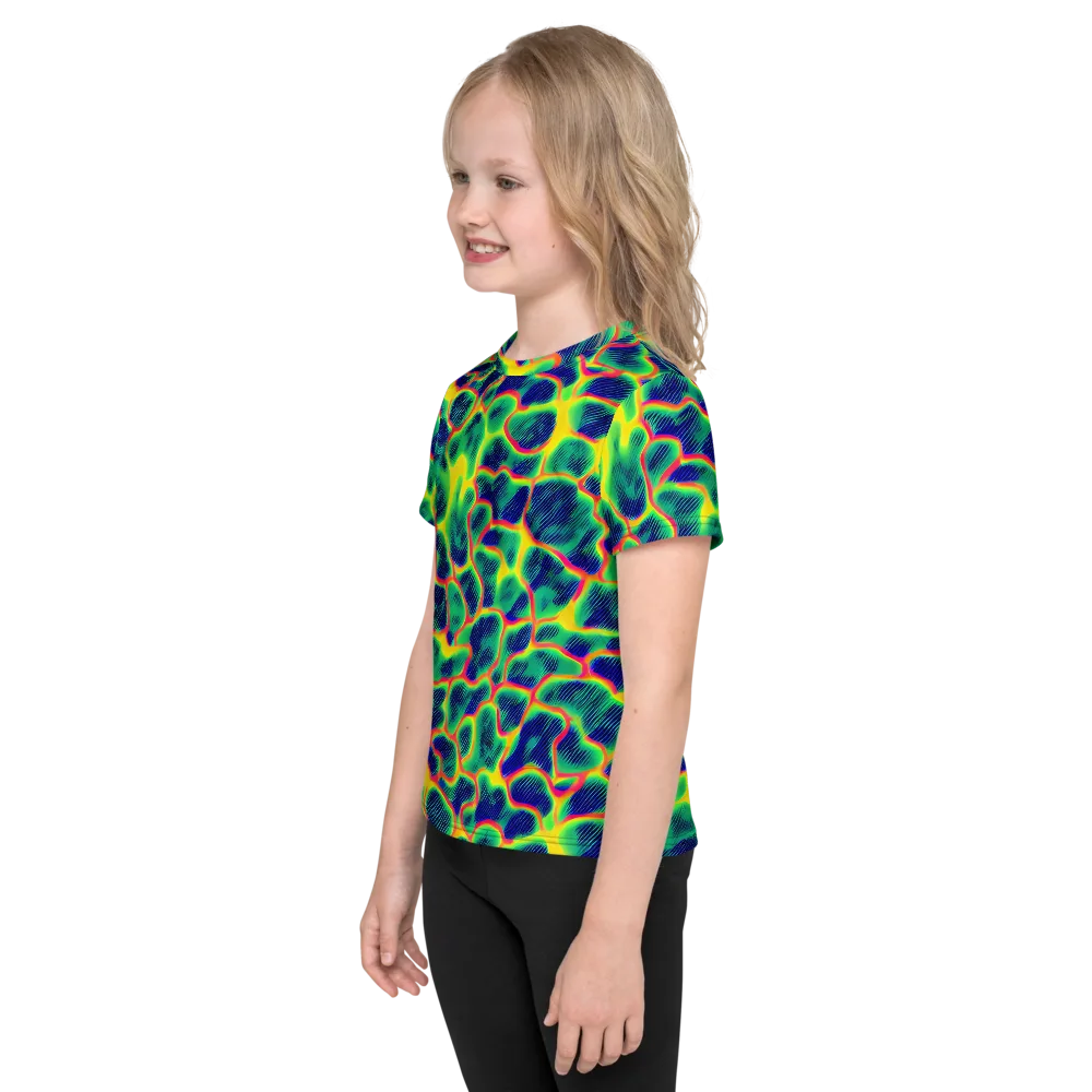 Luminous Mosaic on Kids Crew Neck T-Shirt — Left