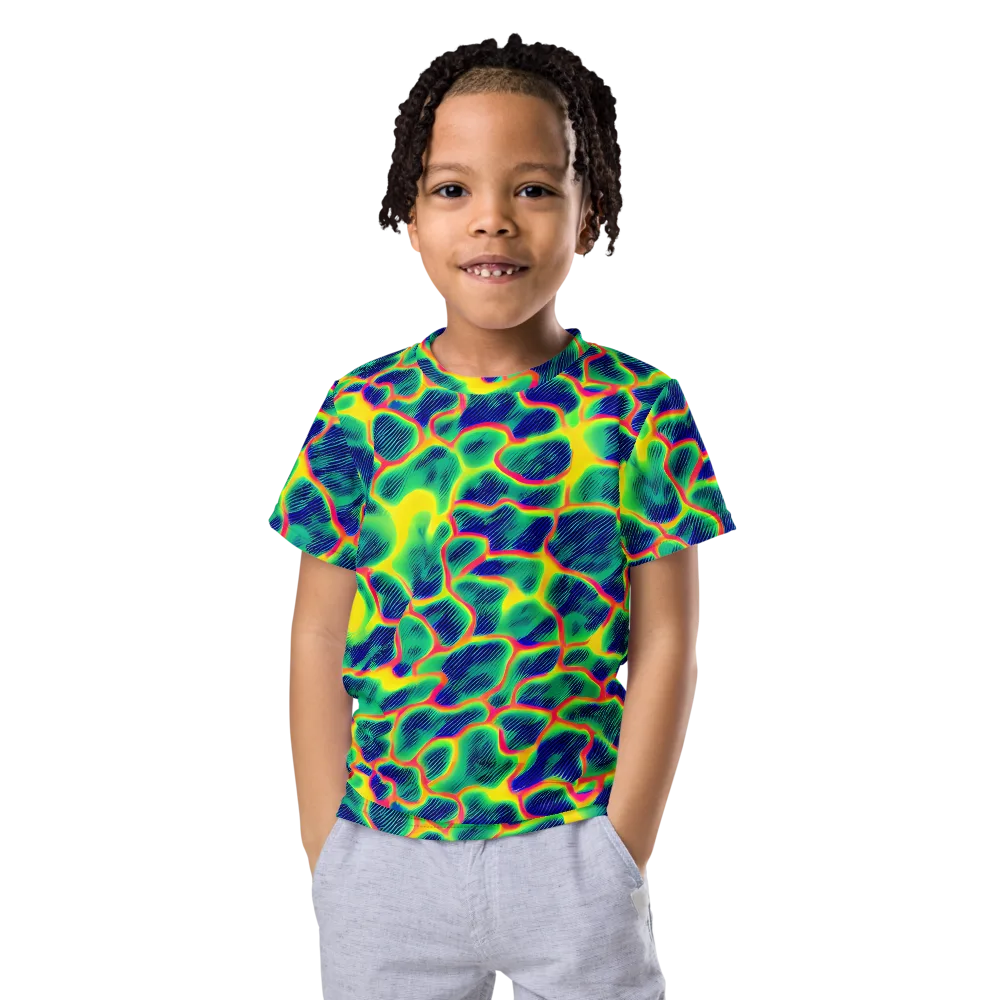 Luminous Mosaic on Kids Crew Neck T-Shirt — Front