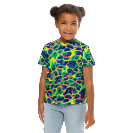 Luminous Mosaic on a Kids Crew Neck T-Shirt