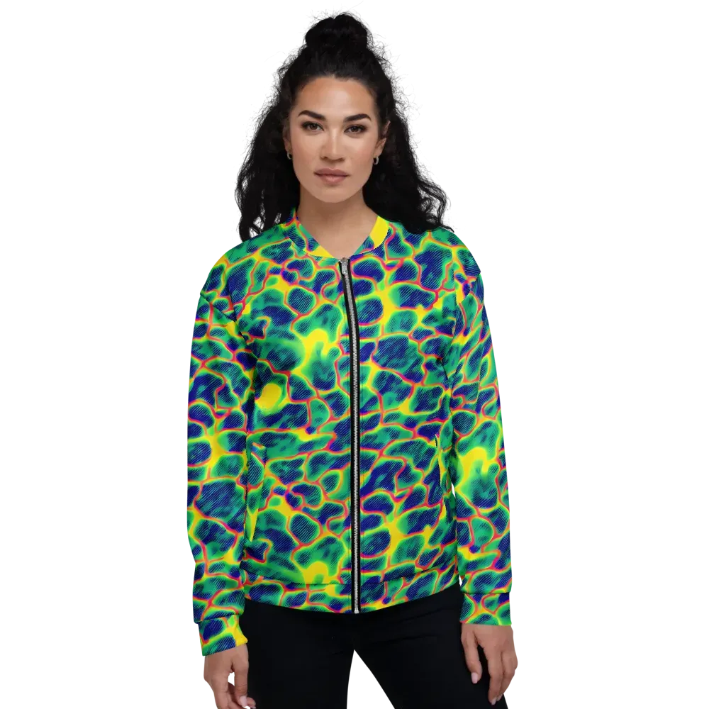 Luminous Mosaic on Bomber Jacket — Front