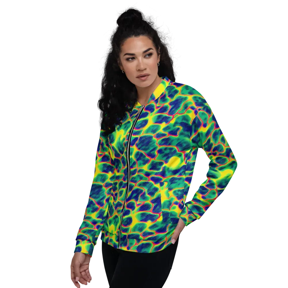 Luminous Mosaic on Bomber Jacket — Left