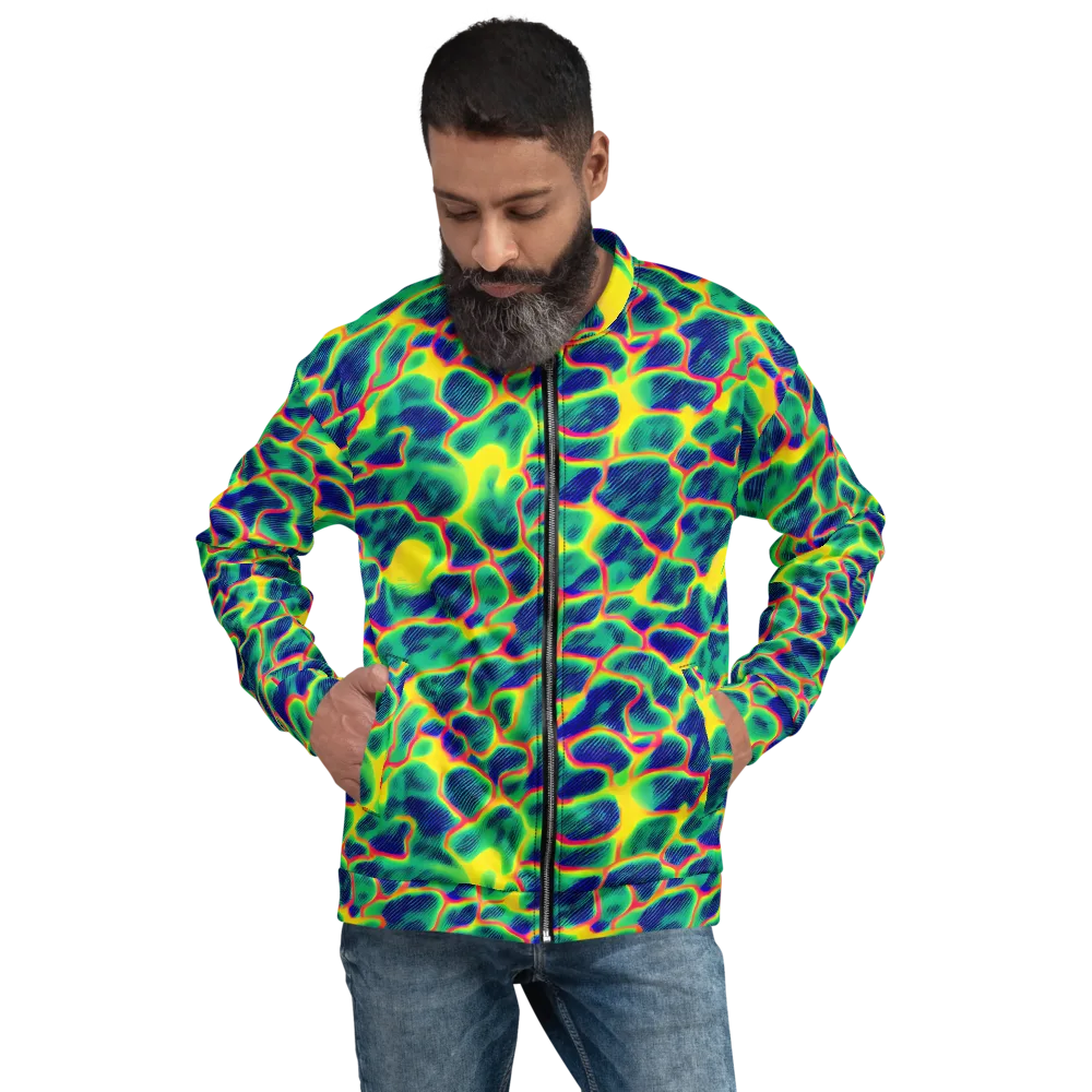 Luminous Mosaic on Bomber Jacket — Front