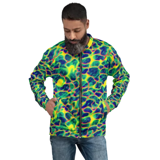 Luminous Mosaic on a Bomber Jacket