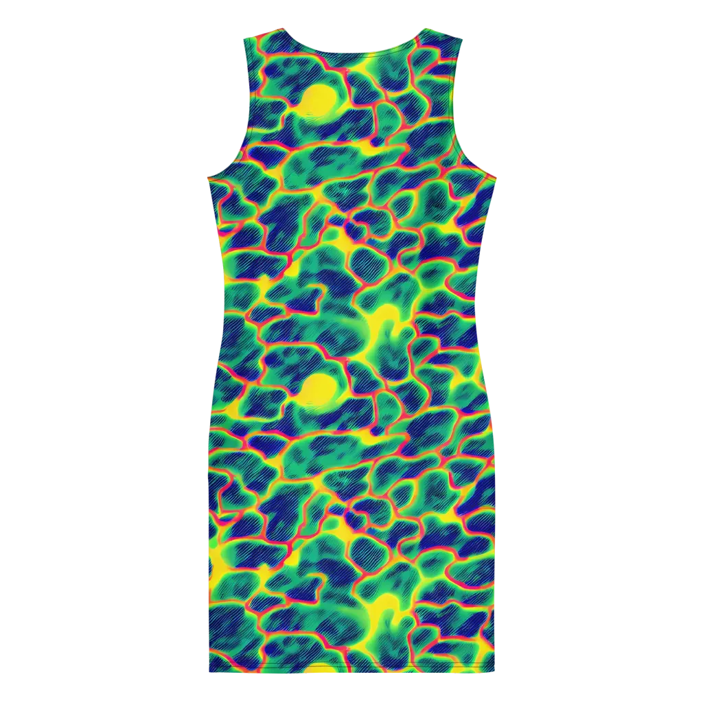Luminous Mosaic on Bodycon Dress — Back