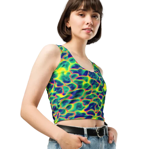Luminous Mosaic on a Crop Top