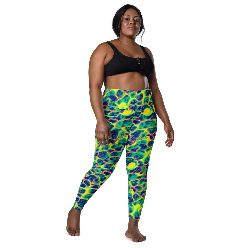 Luminous Mosaic on Leggings with Pockets — Front