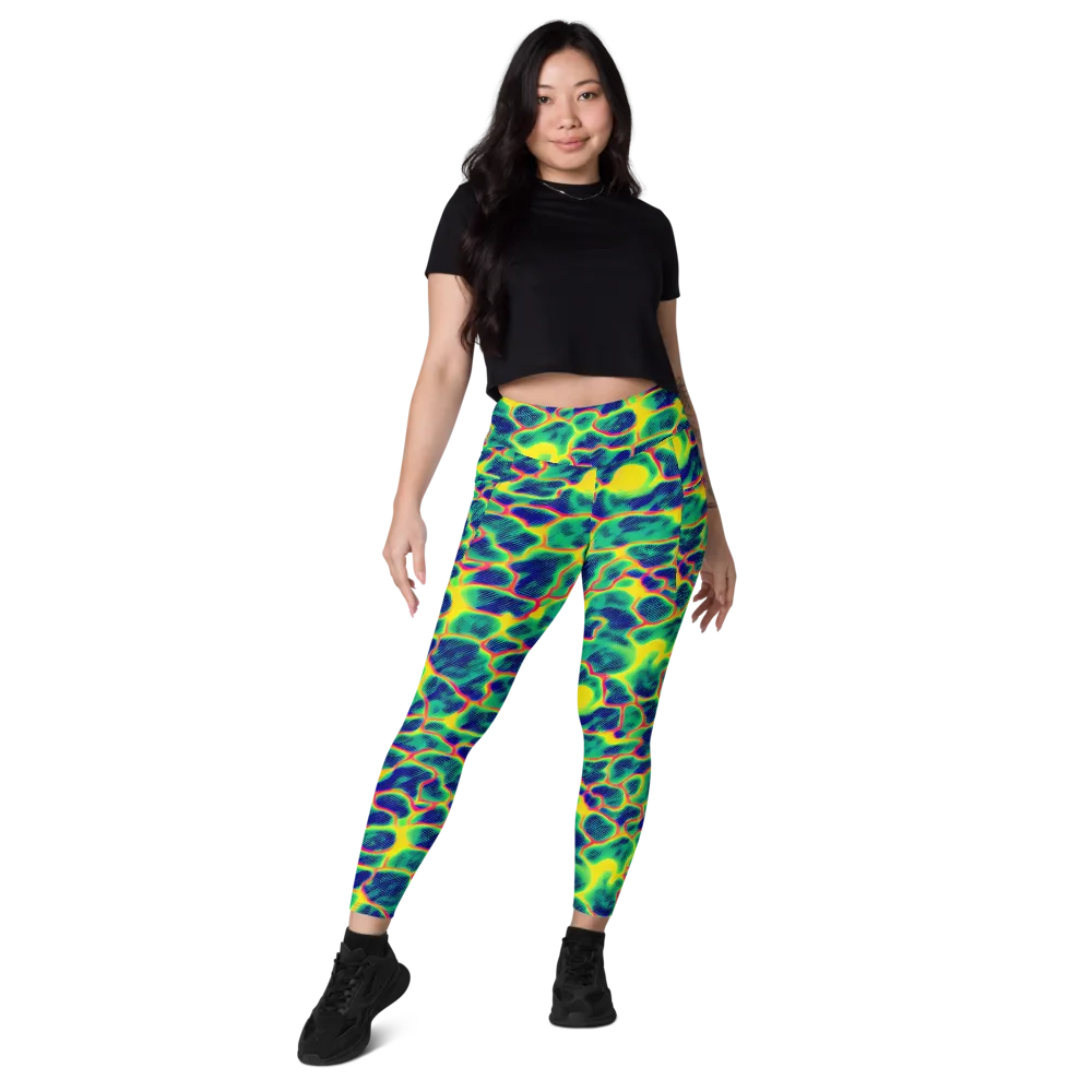 Luminous Mosaic on Leggings with Pockets — Front
