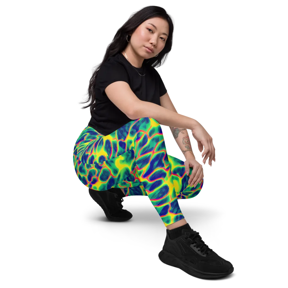Luminous Mosaic on Leggings with Pockets — Right Front