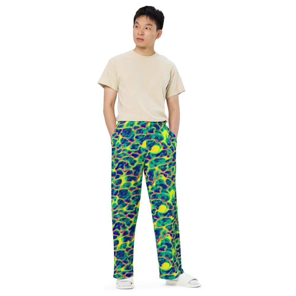 Luminous Mosaic on Wide-Leg Pants — Front