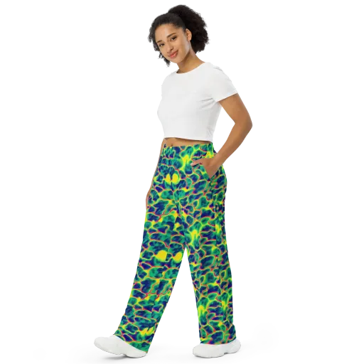 Luminous Mosaic on a Wide-Leg Pants