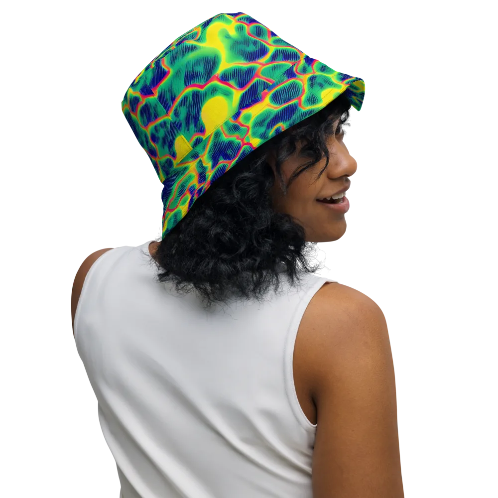 Luminous Mosaic on Reversible Bucket Hat — Right Outside