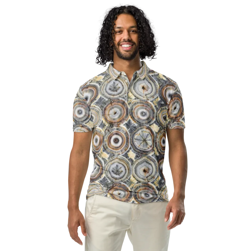 Mineral Bloom on Men's Slim Fit Polo Shirt — Front