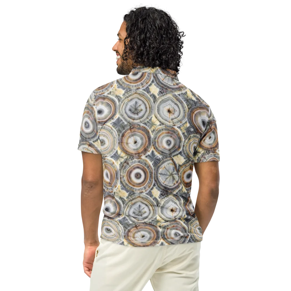 Mineral Bloom on Men's Slim Fit Polo Shirt — Back