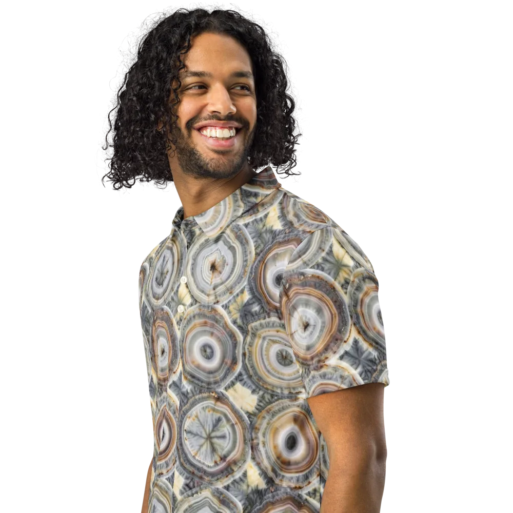 Mineral Bloom on Men's Slim Fit Polo Shirt — Left Front