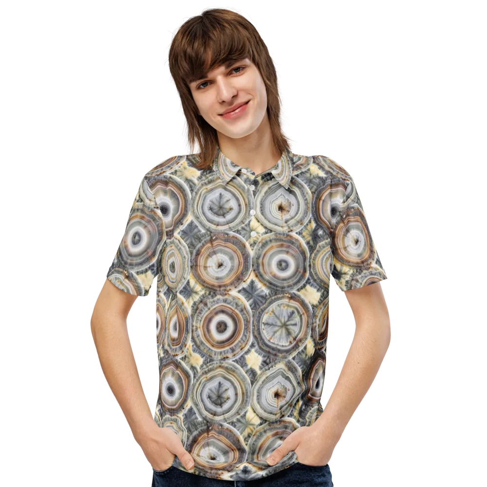 Mineral Bloom on Men's Slim Fit Polo Shirt — Front