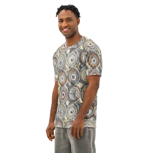 Mineral Bloom on a Men's Cotton Crew Neck T-Shirt