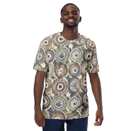 Mineral Bloom on a Men's Crew Neck T-Shirt