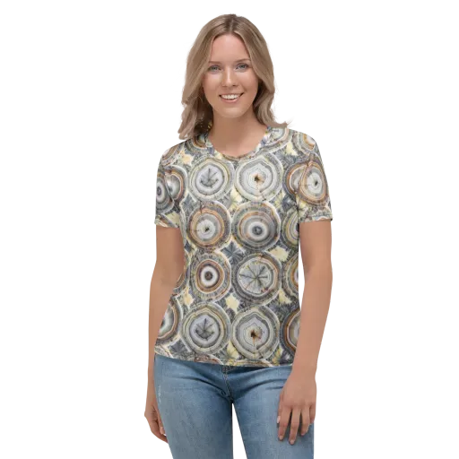 Mineral Bloom on a Women's Crew Neck T-Shirt