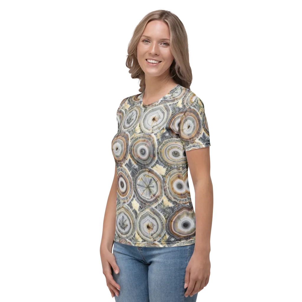 Mineral Bloom on Women's Crew Neck T-Shirt — Left