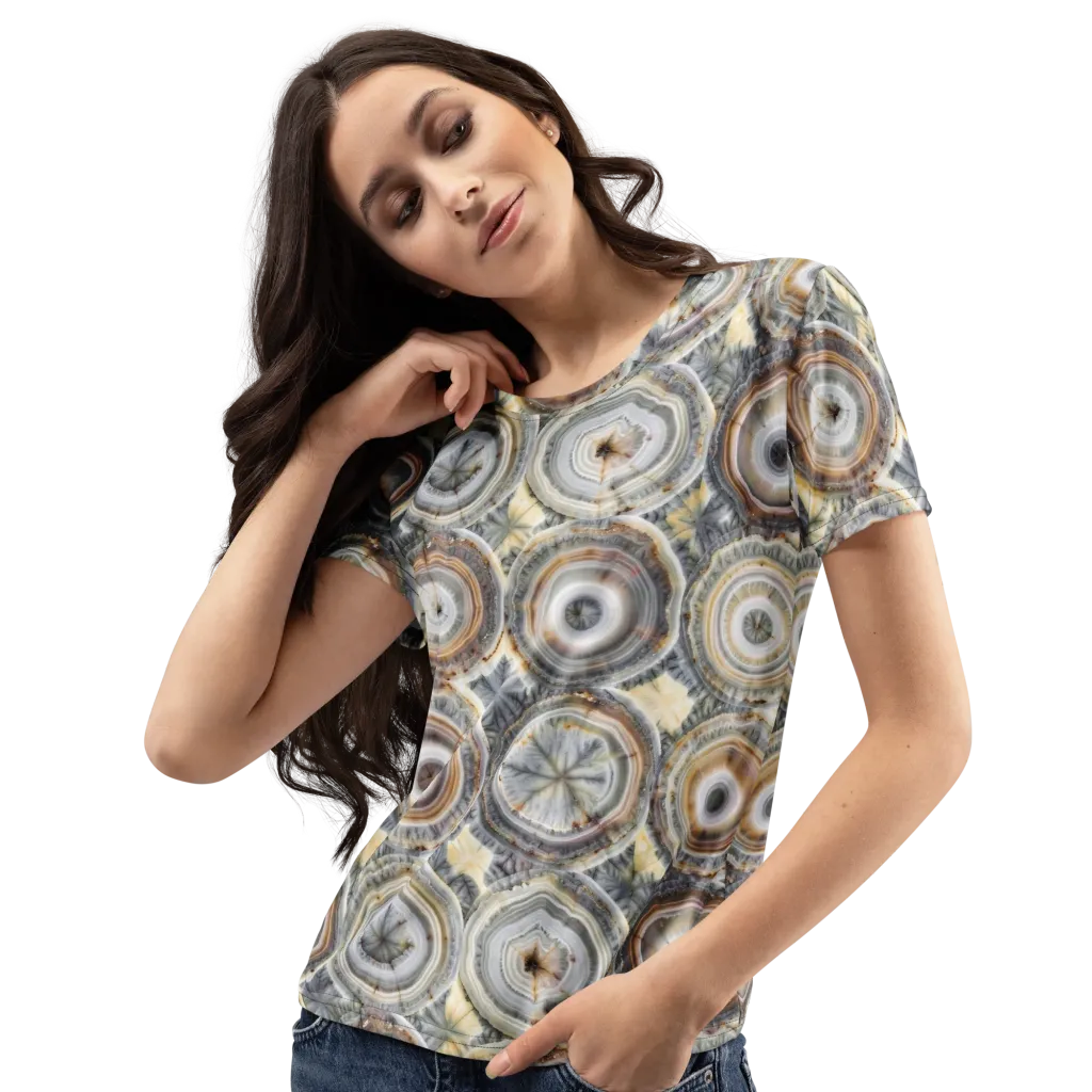 Mineral Bloom on Women's Crew Neck T-Shirt — Left Front