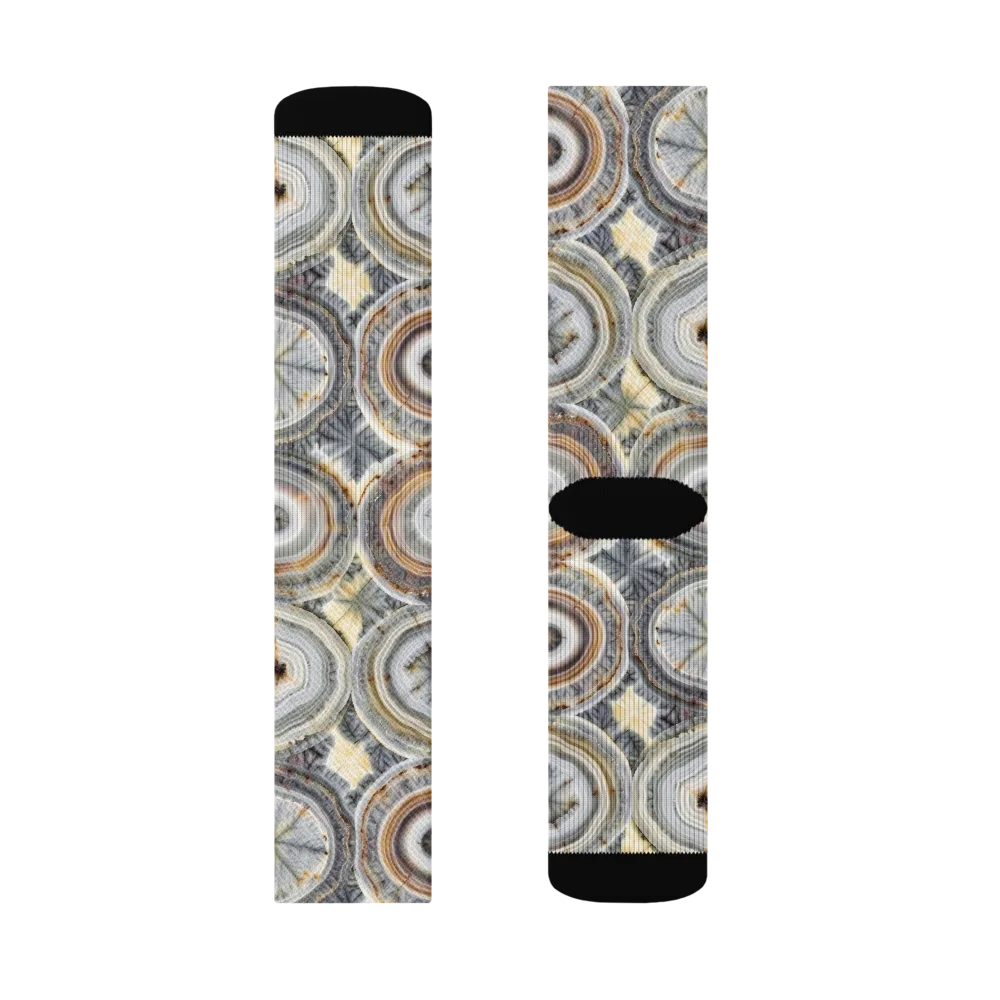 Mineral Bloom on Socks — Left Sock