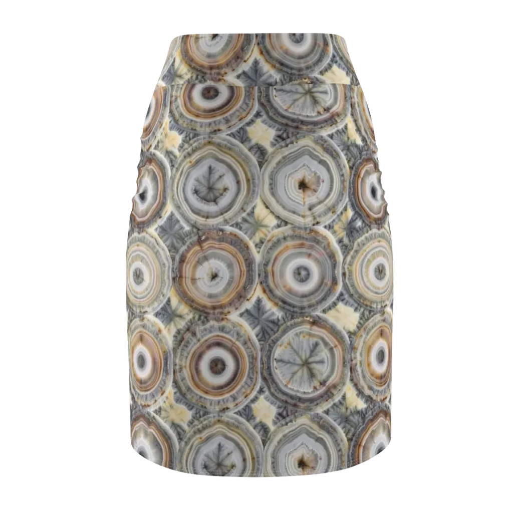 Mineral Bloom on Pencil Skirt — Back