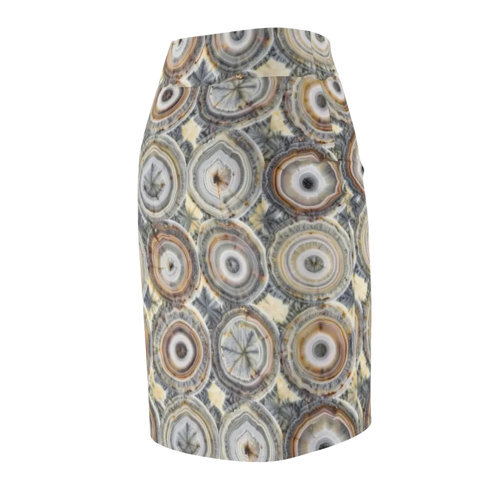Mineral Bloom on Pencil Skirt — Back Side
