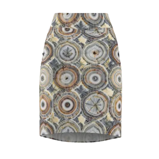 Mineral Bloom on a Pencil Skirt
