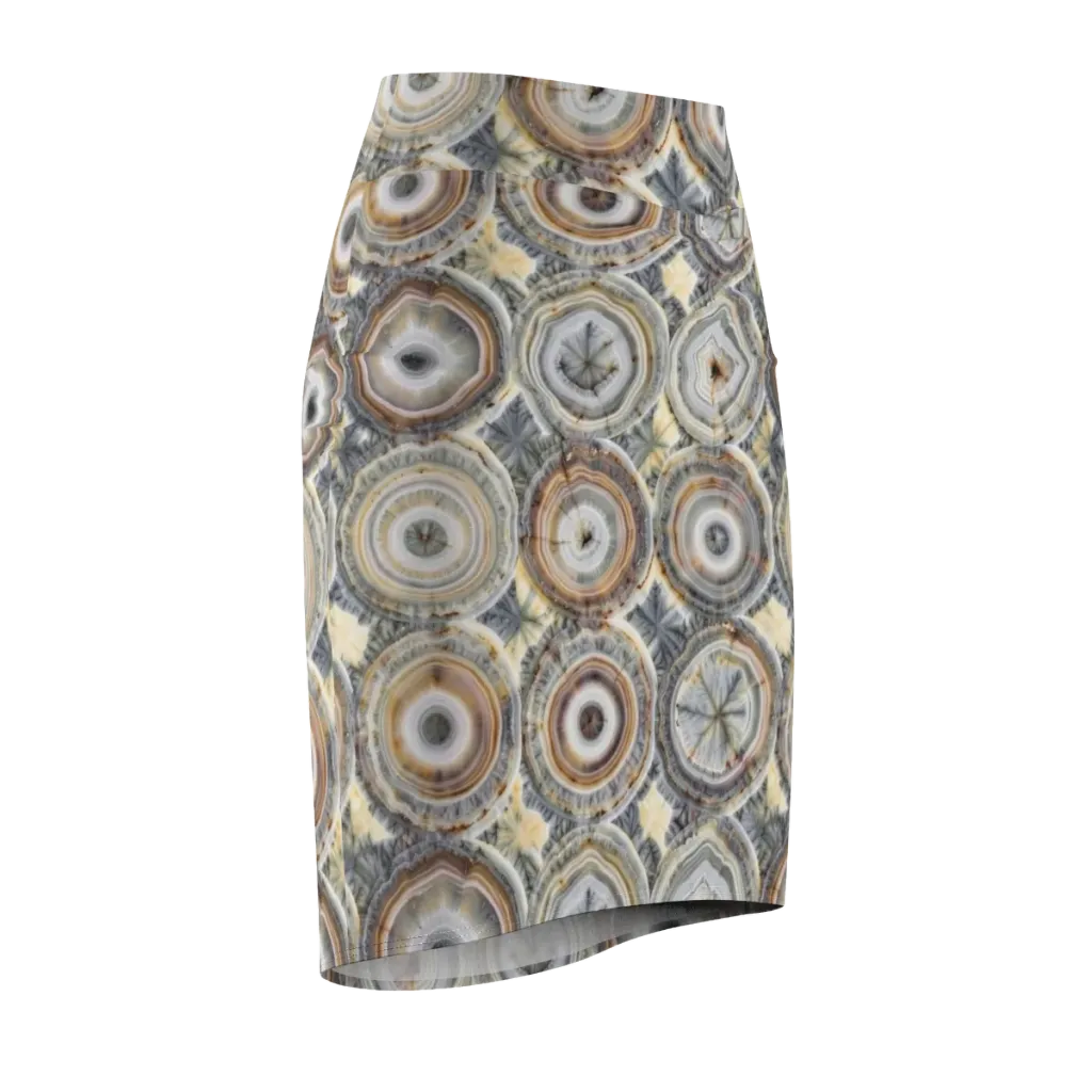 Mineral Bloom on Pencil Skirt — Front Side