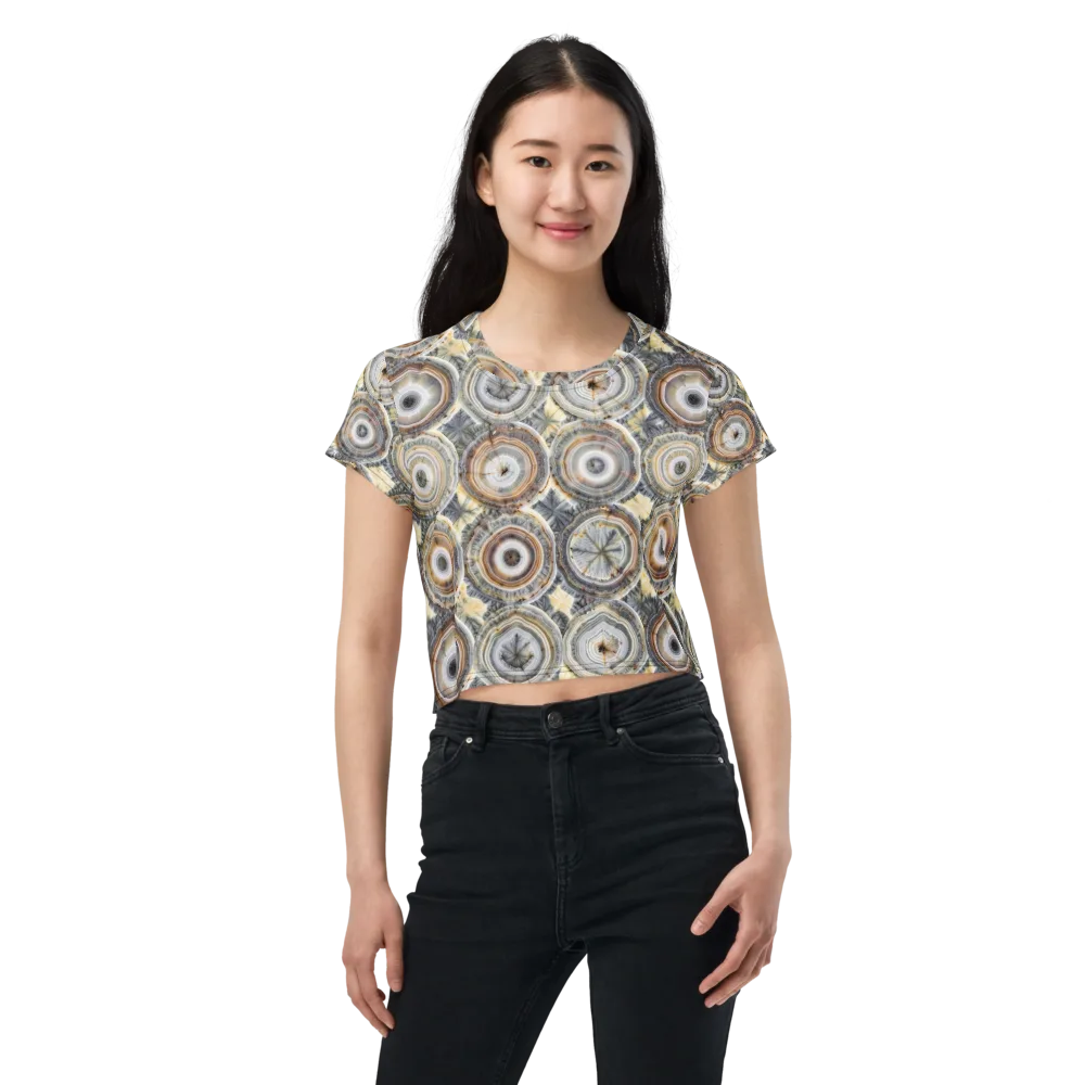 Mineral Bloom on Crop Tee — Front