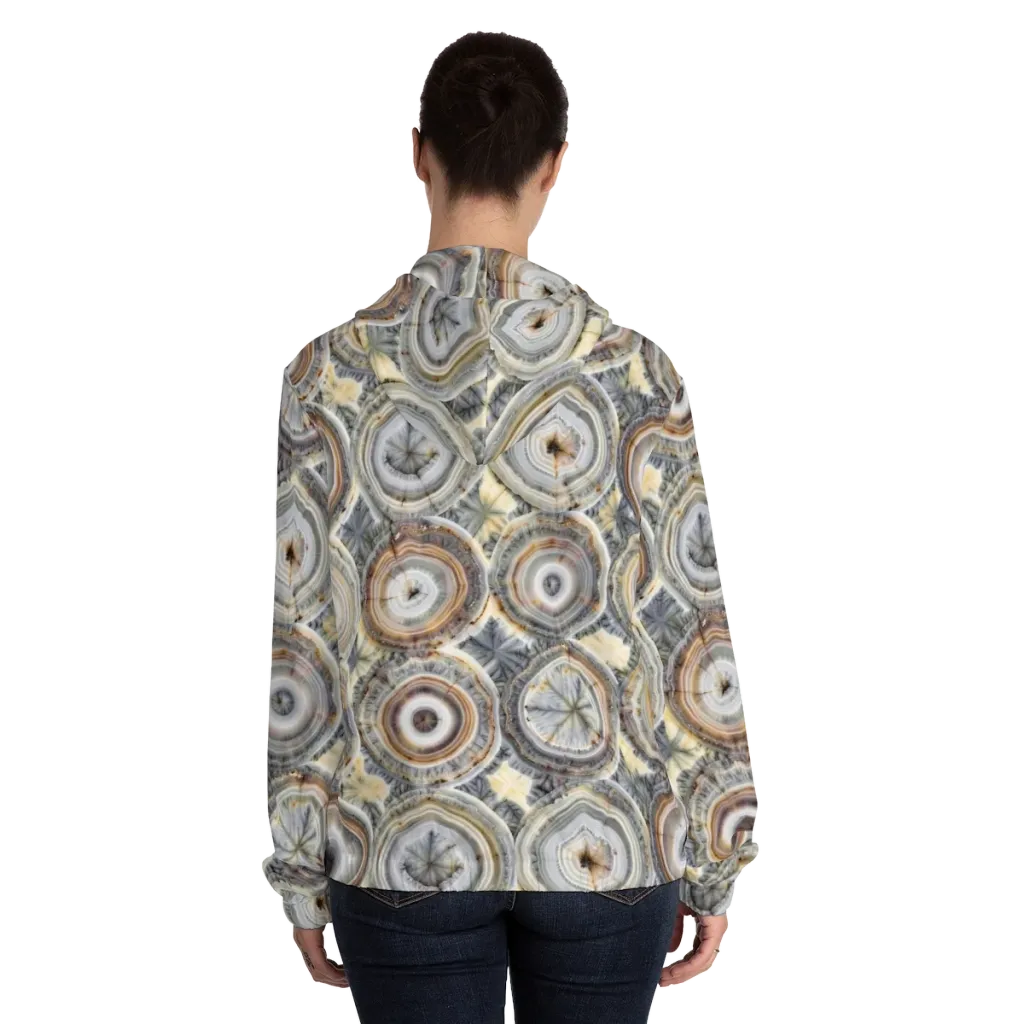 Mineral Bloom on Women's Full-Zip Hoodie — Back On Person