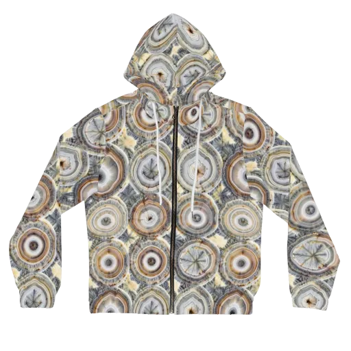 Mineral Bloom on a Women's Full-Zip Hoodie