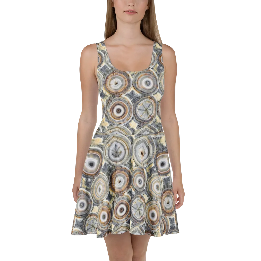 Mineral Bloom on Skater Dress — Front