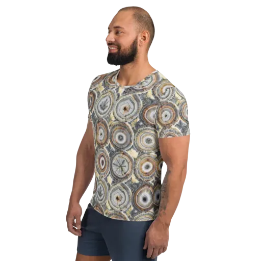 Mineral Bloom on a Men's Athletic T-Shirt