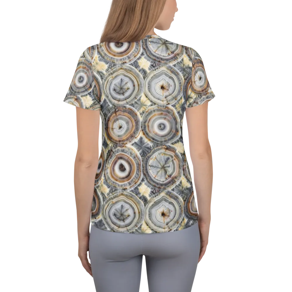 Mineral Bloom on Women's Athletic T-Shirt — Back