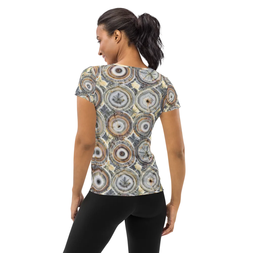 Mineral Bloom on Women's Athletic T-Shirt — Back