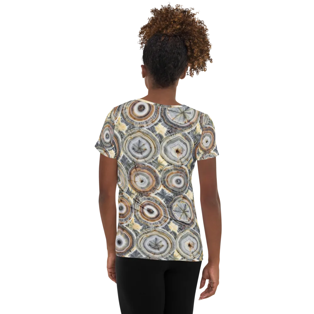 Mineral Bloom on Women's Athletic T-Shirt — Back