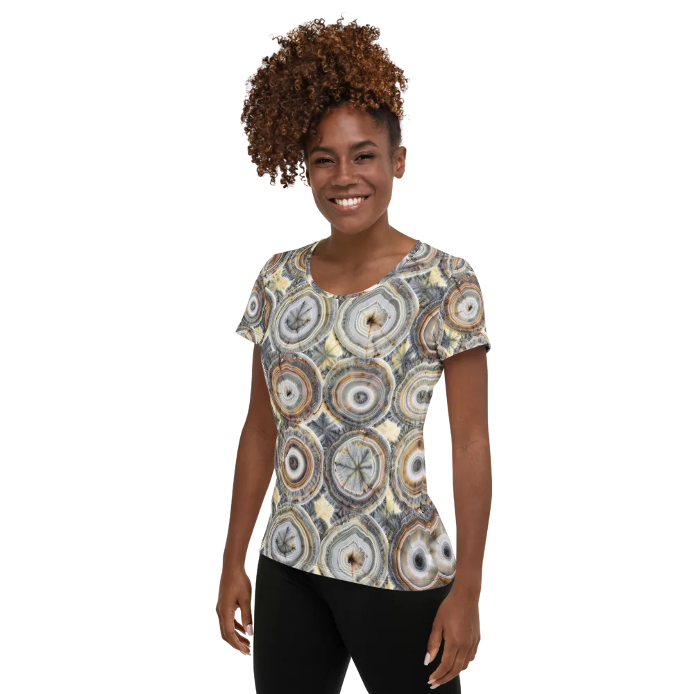 Mineral Bloom on Women's Athletic T-Shirt — Left