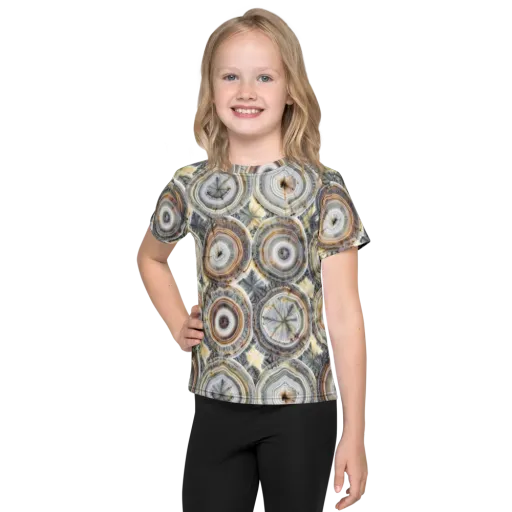 Mineral Bloom on a Kids Crew Neck T-Shirt