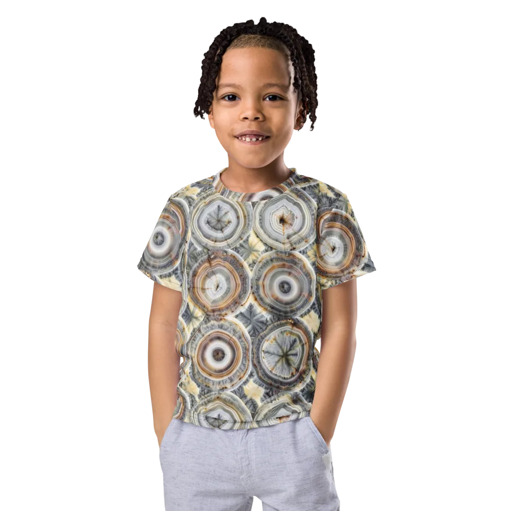 Mineral Bloom on Kids Crew Neck T-Shirt — Front