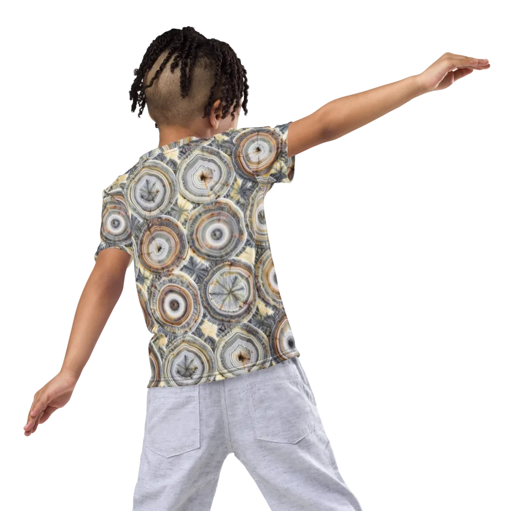 Mineral Bloom on Kids Crew Neck T-Shirt — Back