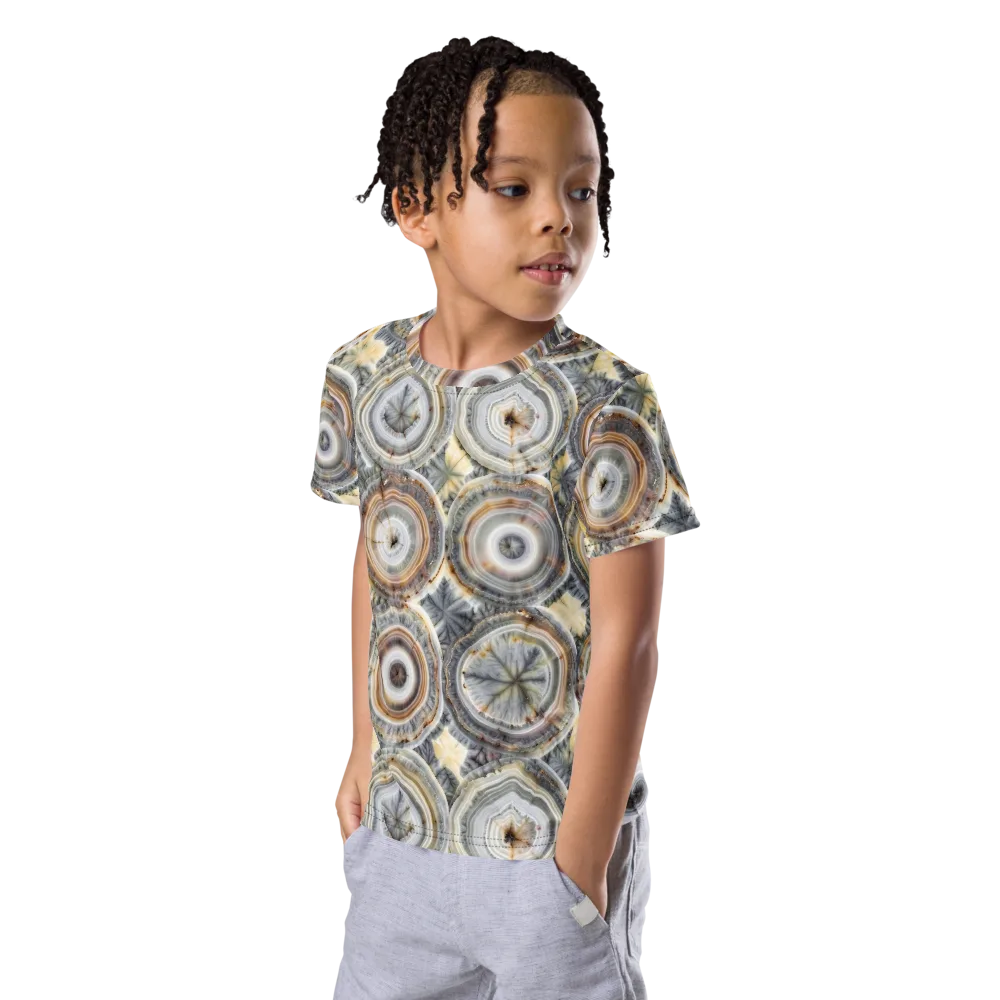 Mineral Bloom on Kids Crew Neck T-Shirt — Left Front
