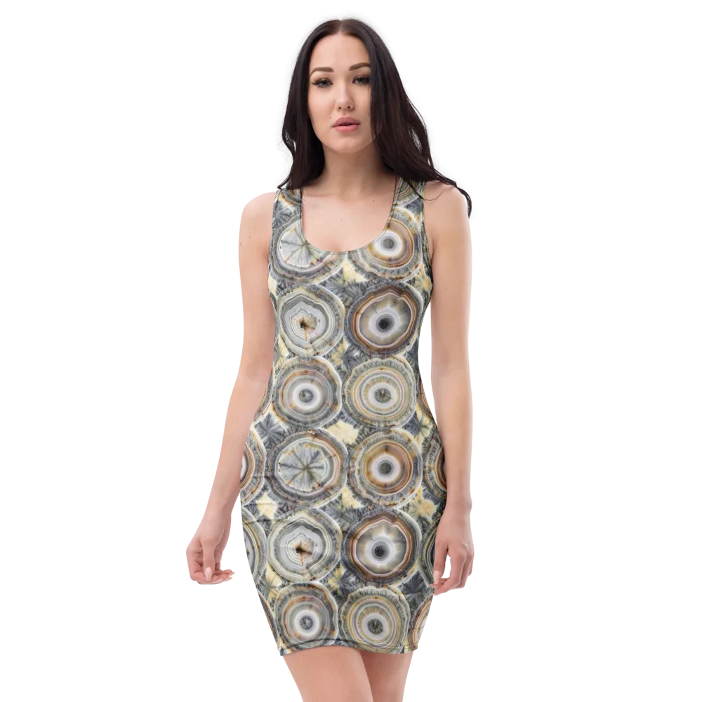Mineral Bloom on Bodycon Dress — Front