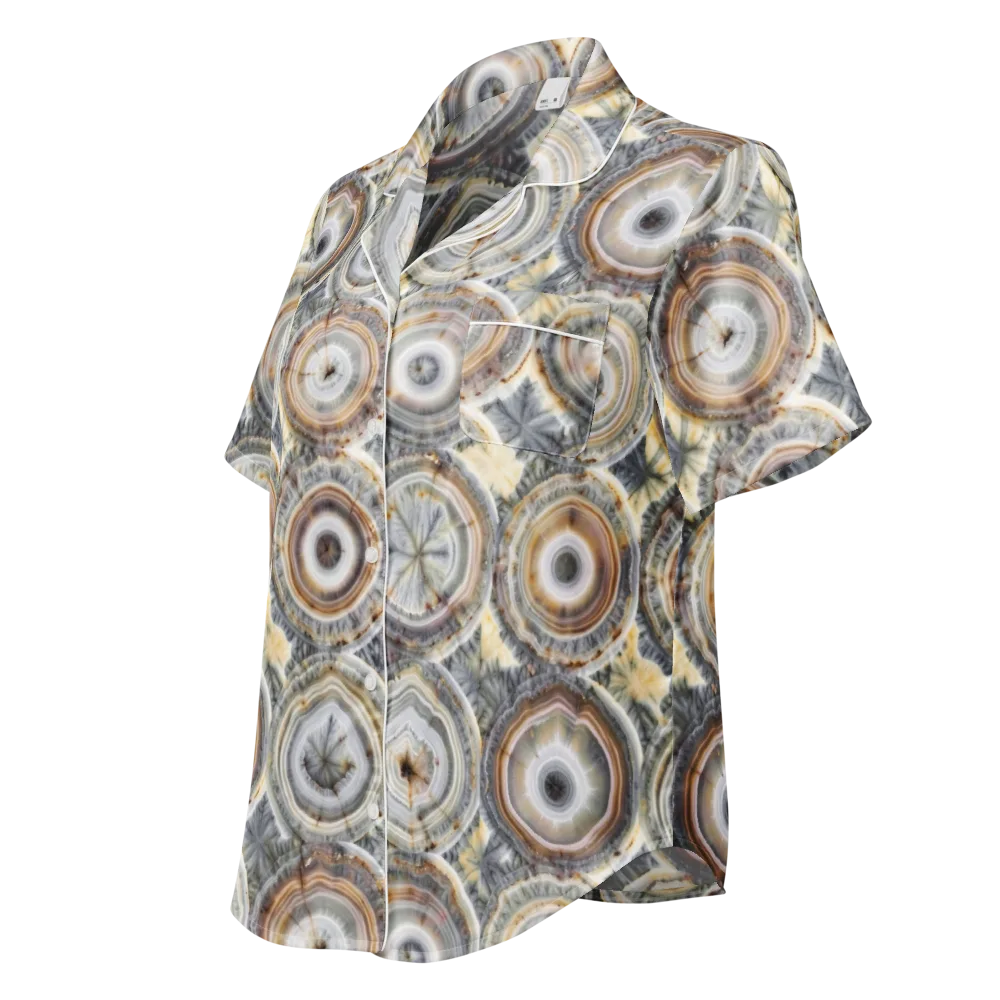 Mineral Bloom on Women's Short Sleeve Pajama Top — Left Front