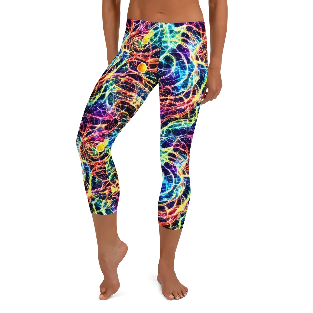 Prismatic Synapse on Capri Leggings — Front