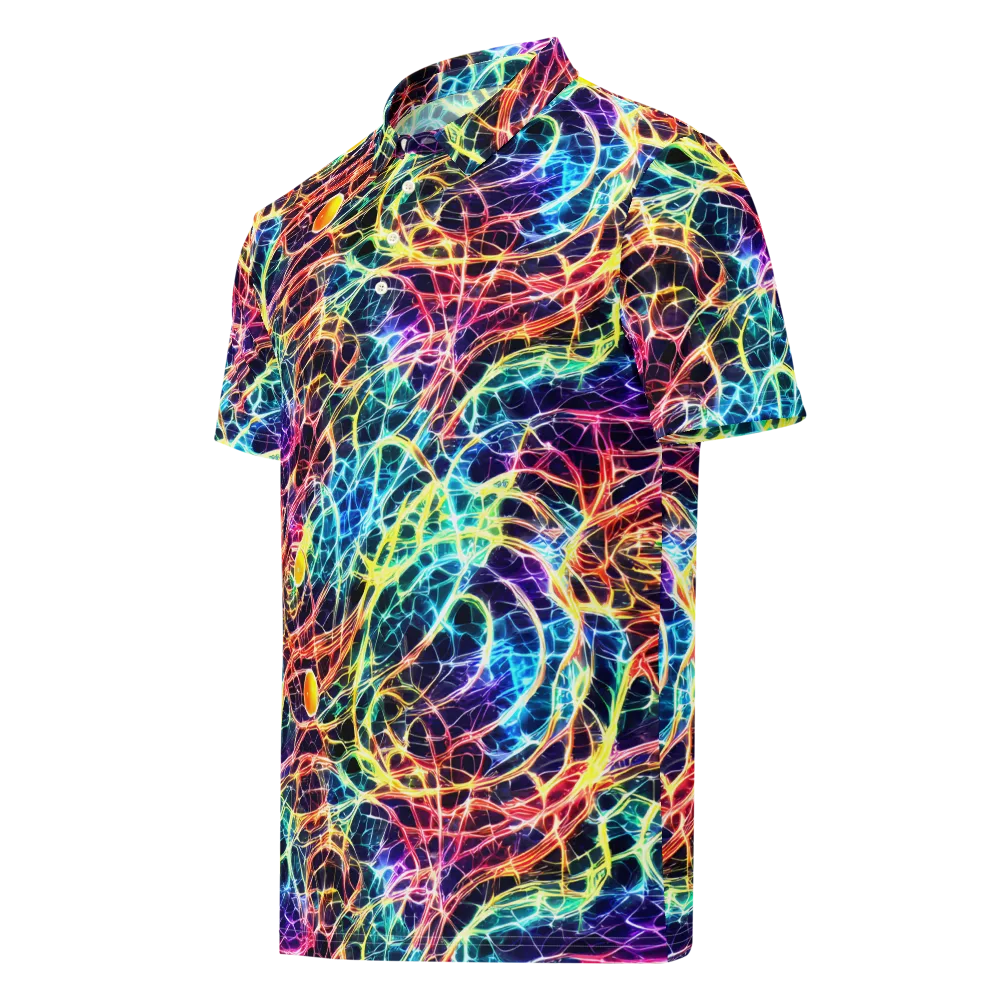 Prismatic Synapse on Men's Slim Fit Polo Shirt — Left Front